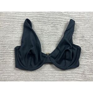 Hollister Bikini Top Women XS Curvy Black Ribbed Underwire Curvy Fit Adjustable
